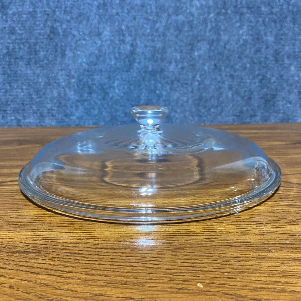 Vintage Pyrex 2QT Clear Ribbed Round Casserole Dish‎ with Ribbed Lid 024-S 624C